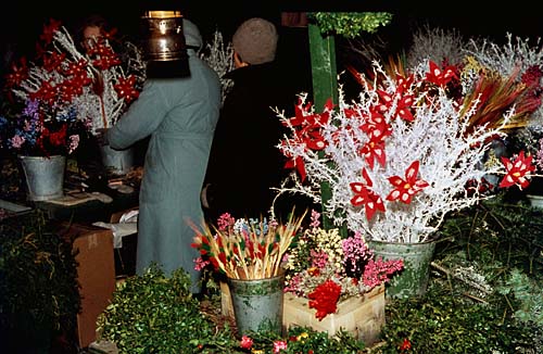Christmas decorations at the market